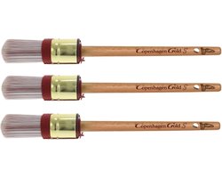 Copenhagen Gold | 3-pack kwaliteitskwasten | maat 12 | ronde schilderkwast, alkyd, topkwaliteit | 3 stuks