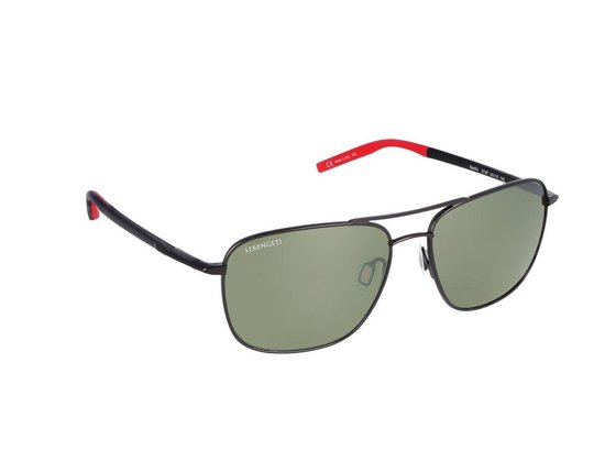 Serengeti Zonnebril - High Contrast Polarised Photochromic - Spello 8796 Shiny Black Red Polar — afbeelding 3