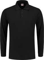 Tricorp Poloshirt 100% Katoen Lange Mouw 201008 Zwart - Maat S