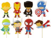 Kids Marvel Avengers superhelden |24 stuks|cupcake - cupcake decoratie - cupcake versiering - cupcake toppers - taart decoratie - taartversiering