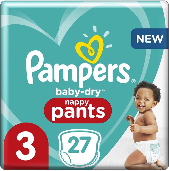 Pampers Baby-Dry Pants - Maat 3 (6kg-11kg) - 27 Luierbroekjes | bol