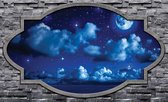 View Clouds Sky Stars Moon Night Photo Wallcovering