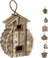 Relaxdays decoratie vogelhuis - vogelhuisje - nestkast - hout - mini vogelhuis - hangend - F
