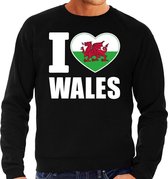 I love Wales sweater / trui zwart voor heren L