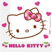 40x Hello Kitty feest thema servetten 40 x 40 cm - Papieren wegwerp servetjes - Hello Kitty versieringen/decoraties