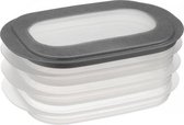 9x Boîtes à viande transparent / bleu-gris - Plateaux à viande - Boîte de rangement pour boîtes à sandwich