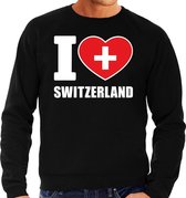 I love Switzerland supporter sweater / trui voor heren - zwart - Zwitserland landen truien - Zwitserse fan kleding heren S