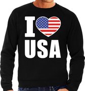 I love USA sweater / trui zwart voor heren 2XL