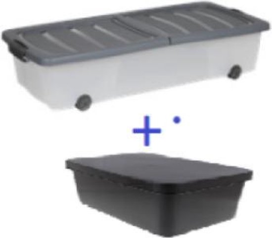 Rollerbox onder-het-bed met wieltjes - 32L - Kunststof - Inclusief opbergbox  | bol.com