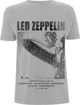 Led Zeppelin Heren Tshirt -M- UK Tour '69 LZ1. Grijs