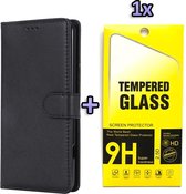 Samsung Galaxy Note 10 Lite Hoesje - Portemonnee Book Case & Tempered Glass - Zwart