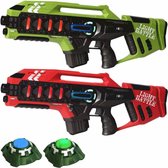 Light Battle Anti-Cheat Mega Blasters - Groen/Rood - 2 Pack + 2 targets