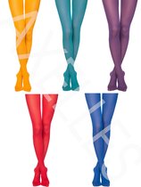Matte panty felle kleuren 60-denier, 5-paar kleurset, maat Medium (3)