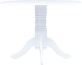 Eettafel 106 cm massief rubberwood wit