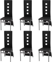 Eetkamerstoelen 6 st kunstleer zwart