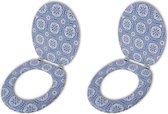 Toiletbril met hard-closedeksel 2 st MDF porselein