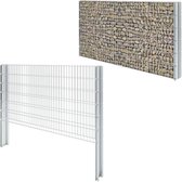 Schanskorf dubbelstaafmat 2008x1230 mm 20 m staal zilverkleurig