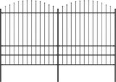 Tuinhek met speren bovenkant (1,75-2)x3,4 m staal zwart