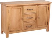 Dressoir met 3 lades 110x33,5x70 cm massief eikenhout