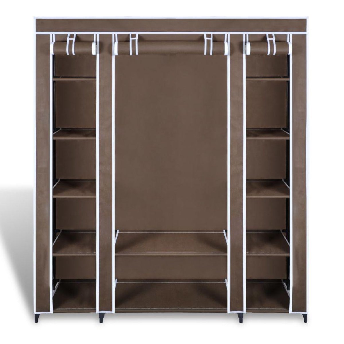 VidaXL Draagbare kledingkast Stof Bruin 45x150x176 cm