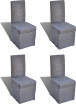 Eetkamerstoelen 4 st stof donkergrijs