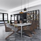 Eetkamerstoelen 6 st stof bruin