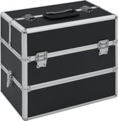 Make-up koffer 37x24x35 cm aluminium zwart