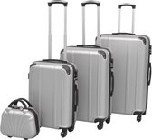 Harde rolkoffer set -ABS en stof - Zilver - 6 x 41 x 24 cm - 4-delig