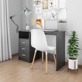 Bureau met lades 100x50x76 cm spaanplaat zwart