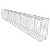 Schanskorfmuur - Gegalvaniseerd Staal - Zilver - Met Deksel - 600x50x100 cm (B x D x H)
