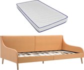 Dagbedframe met traagschuim matras stof oranje