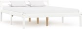 Bedframe massief grenenhout wit 120x200 cm
