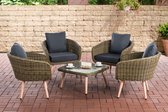 Clp Ameland - Lounge set - 5 mm Rond Polyrotan - Zithoogte 45 cm - - Kleur onderstel Natura Grijs