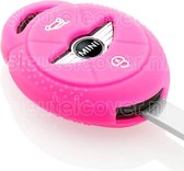 Mini SleutelCover - Fluor Roze / Silicone sleutelhoesje / beschermhoesje autosleutel