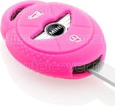 Autosleutel Hoesje geschikt voor Mini - SleutelCover - Silicone Autosleutel Cover - Sleutelhoesje Fel / Fluor / Neon Roze