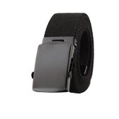 Riem - Canvas stof - Metalen gesp - 120 X 3.8 - Zwart - Unisex
