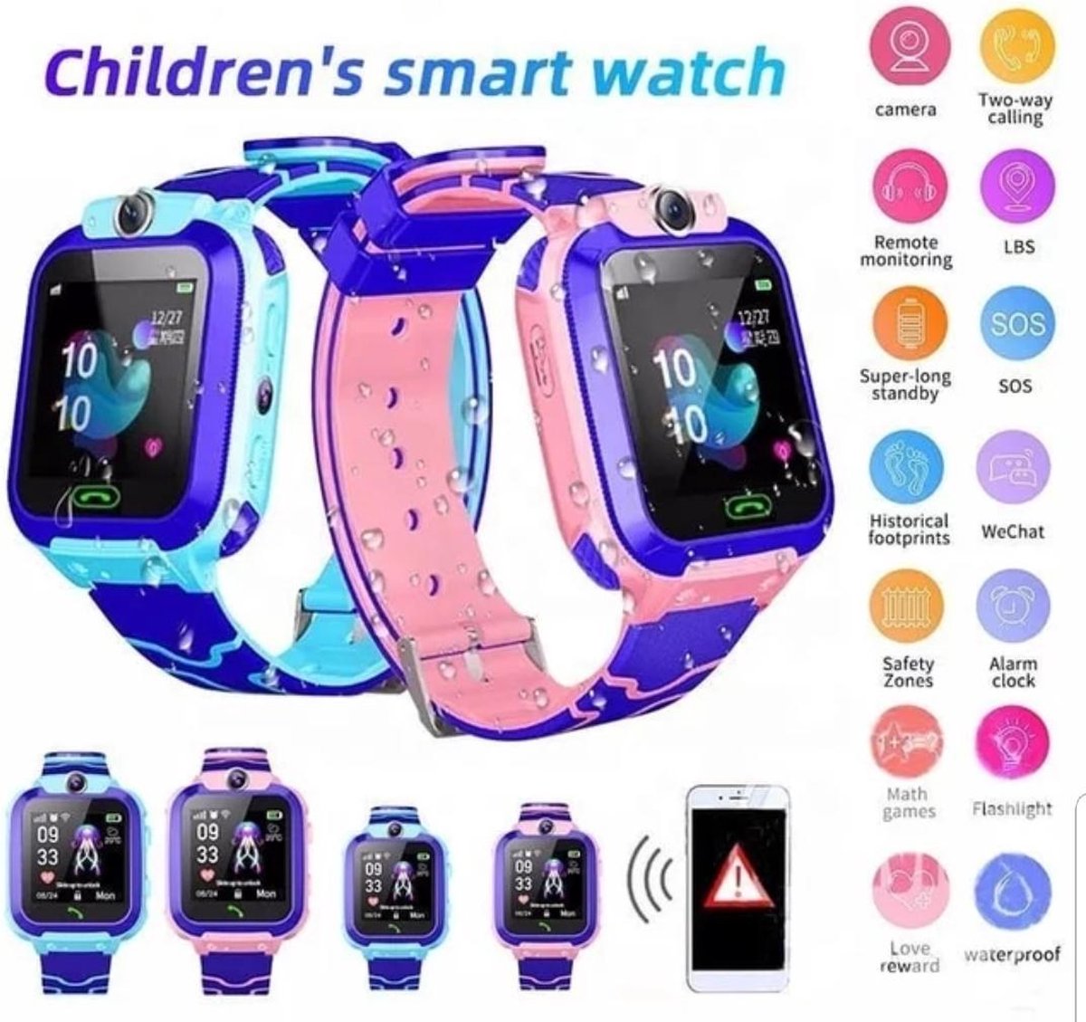 Sanbo Q12 - Smartwatch - smartwatch kinderen - smartwatch LBS (GPS) -  Smartwatches - | bol.com