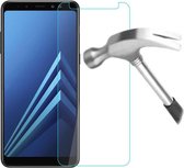 2x Screenprotector Tempered Glass Glazen Gehard Screen Protector 2.5D 9H (0.3mm) - Glasplaatje Geschikt voor: Samsung Galaxy A8 2018