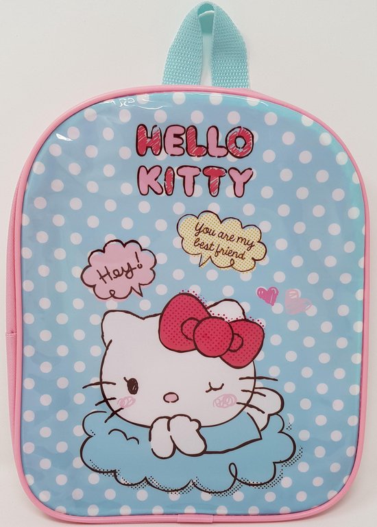 HELLO KITTY RUGTAS RUGZAK MEISJES BLAUW ROZE SCHOOLTAS bol