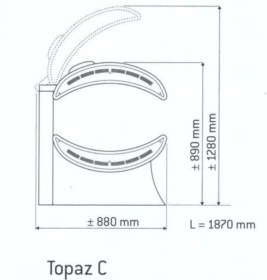 Hapro Topaz 24 C Zonnebank (Zonnetunnel voor egale bruining rondom) - 2 jaar garantie - Hapro