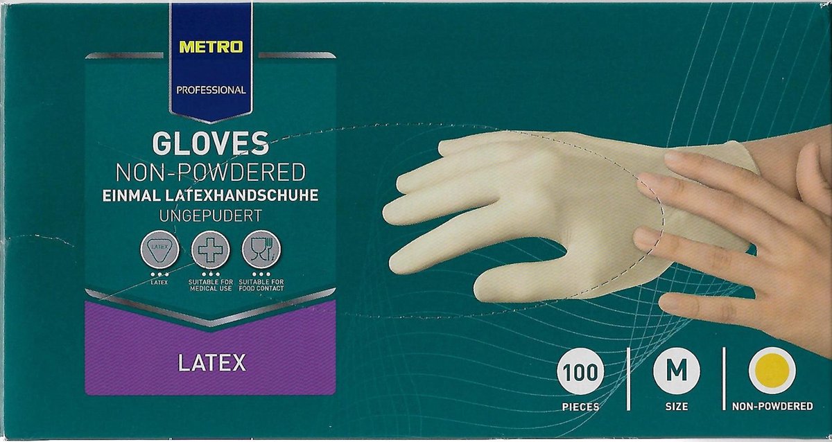 Goedkoopste Handschoenen Medisch M - Latex, Ongepoederd