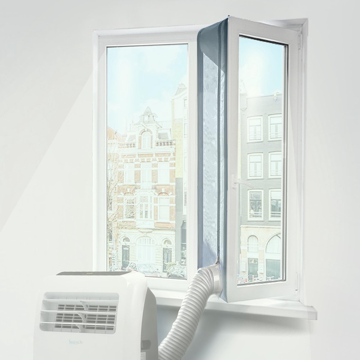 400cm Kit Calfeutrage Climatiseur Fenêtre Joint de fenêtre climatiseur  Tissu de Calfeutrage de Fenêtre Fonctionne avec Toutes Les Unités De
