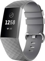 Geschikt voor Fitbit Charge 4 silicone band - grijs - Maat S