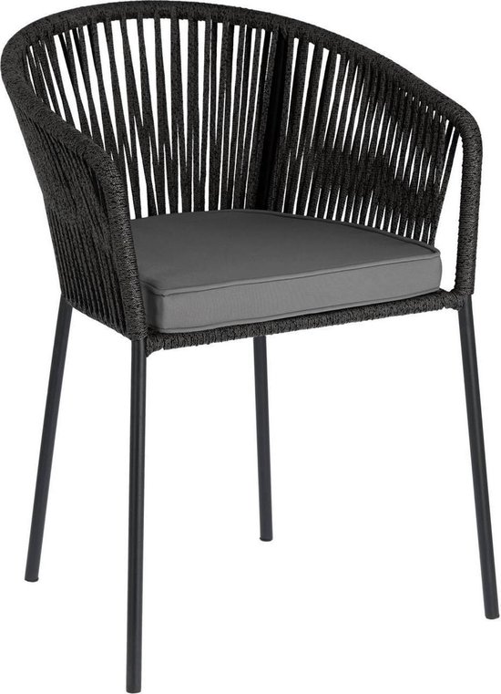 Kave Home - Yanet zwart touw stoel | bol.com