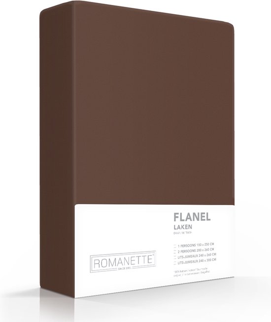 Romanette flanellen laken - Taupe - Lits-jumeaux (240x260 cm)