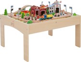 Teamson Kids Houten Treinset Met Houten Speel Tafel - 85 Stuks - Kinderspeelgoed