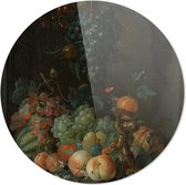 Stilleven met vruchten, Coenraet Roepel, 1721 | 60 x 60 CM | Oude Meesters | Wanddecoratie | Schilderij | 5 mm dik plexiglas muurcirckel