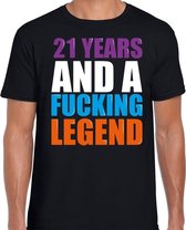 21 year legend / 21 jaar legende cadeau t-shirt zwart heren -  Verjaardag cadeau / kado t-shirt M