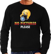 Funny emoticon sweater No pictures please zwart heren L (52)