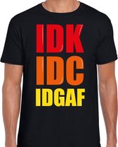 IDGAF / I Dont Give A Fuck fun tekst t-shirt zwart heren L